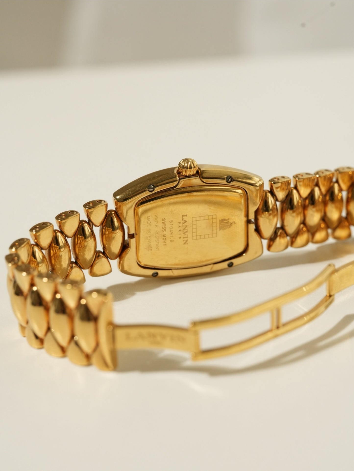 Lanvin Gold Tonneau Bracelet Watch made in France