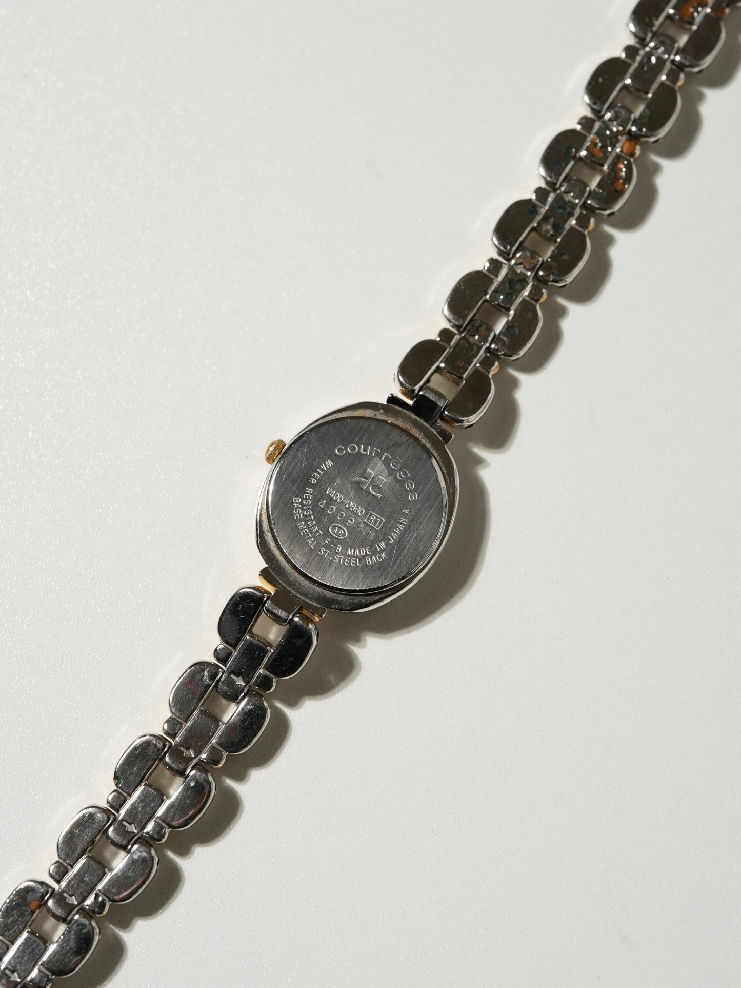 Courrèges Two-Tone Bracelet Watch with Flower Index Dial