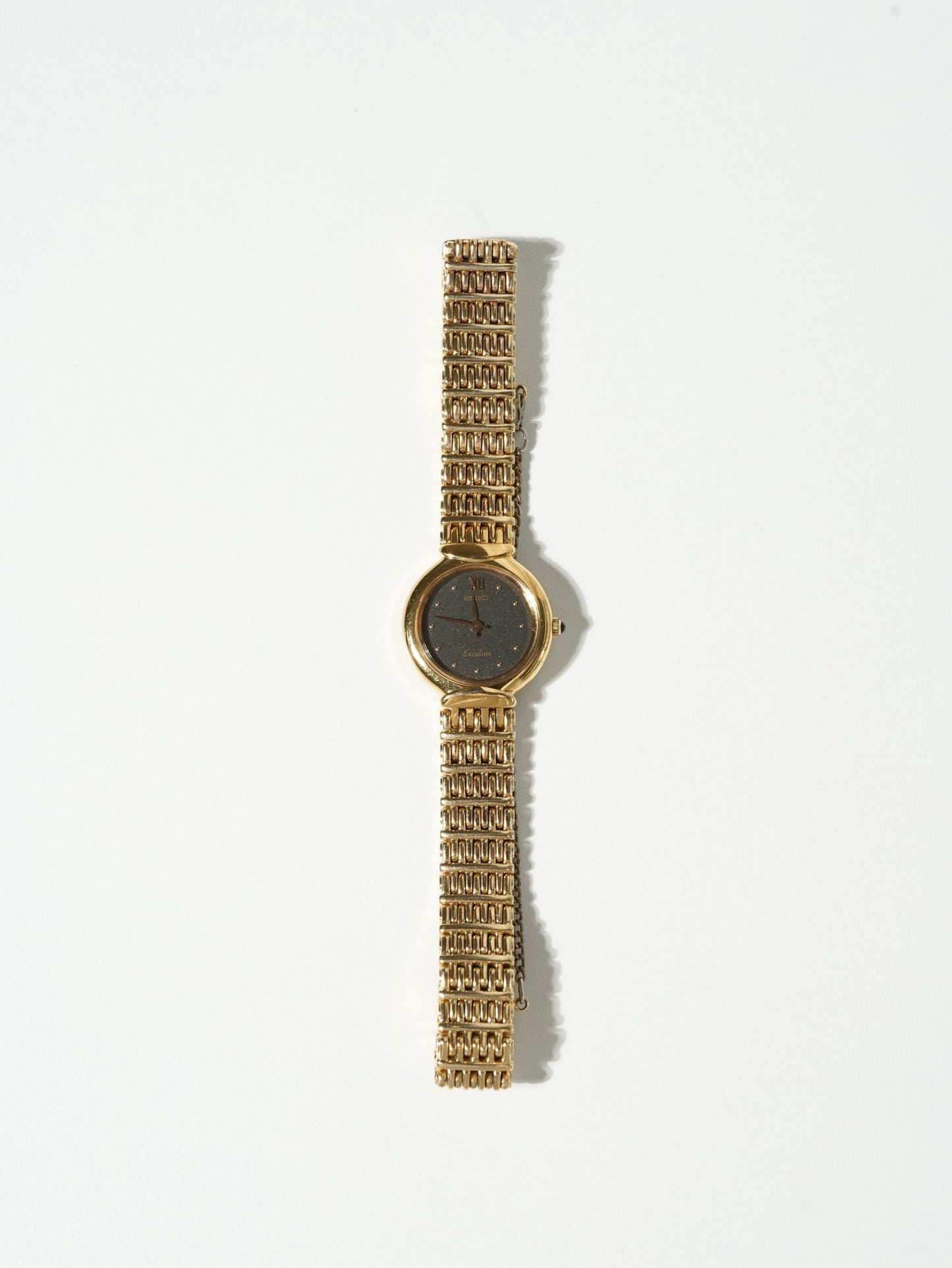 Vintage Seiko Gold Bracelet Watch – Aventurine-Style Dial
