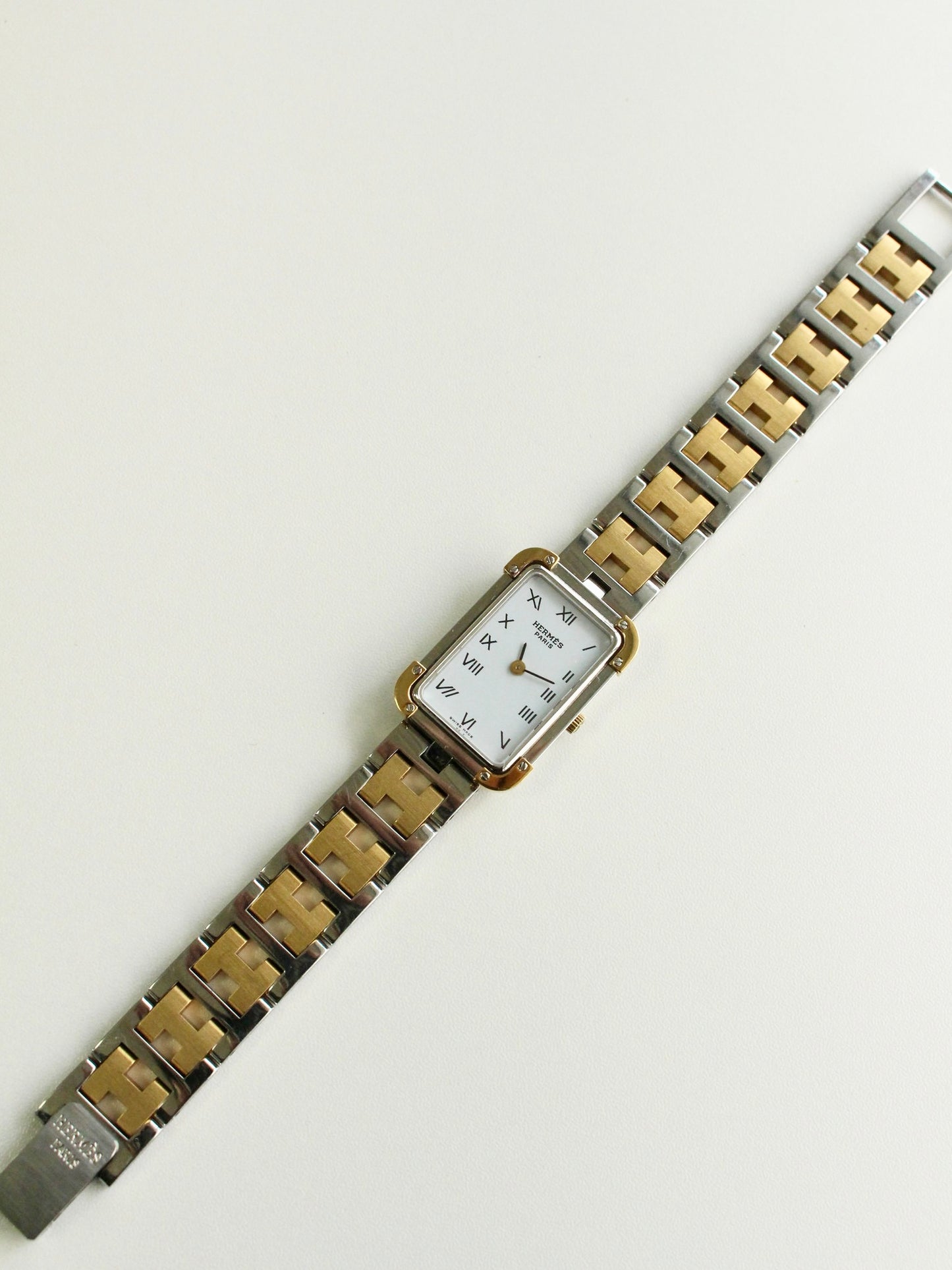 Hermès Vintage Heure H Two-Tone Bracelet Watch a18