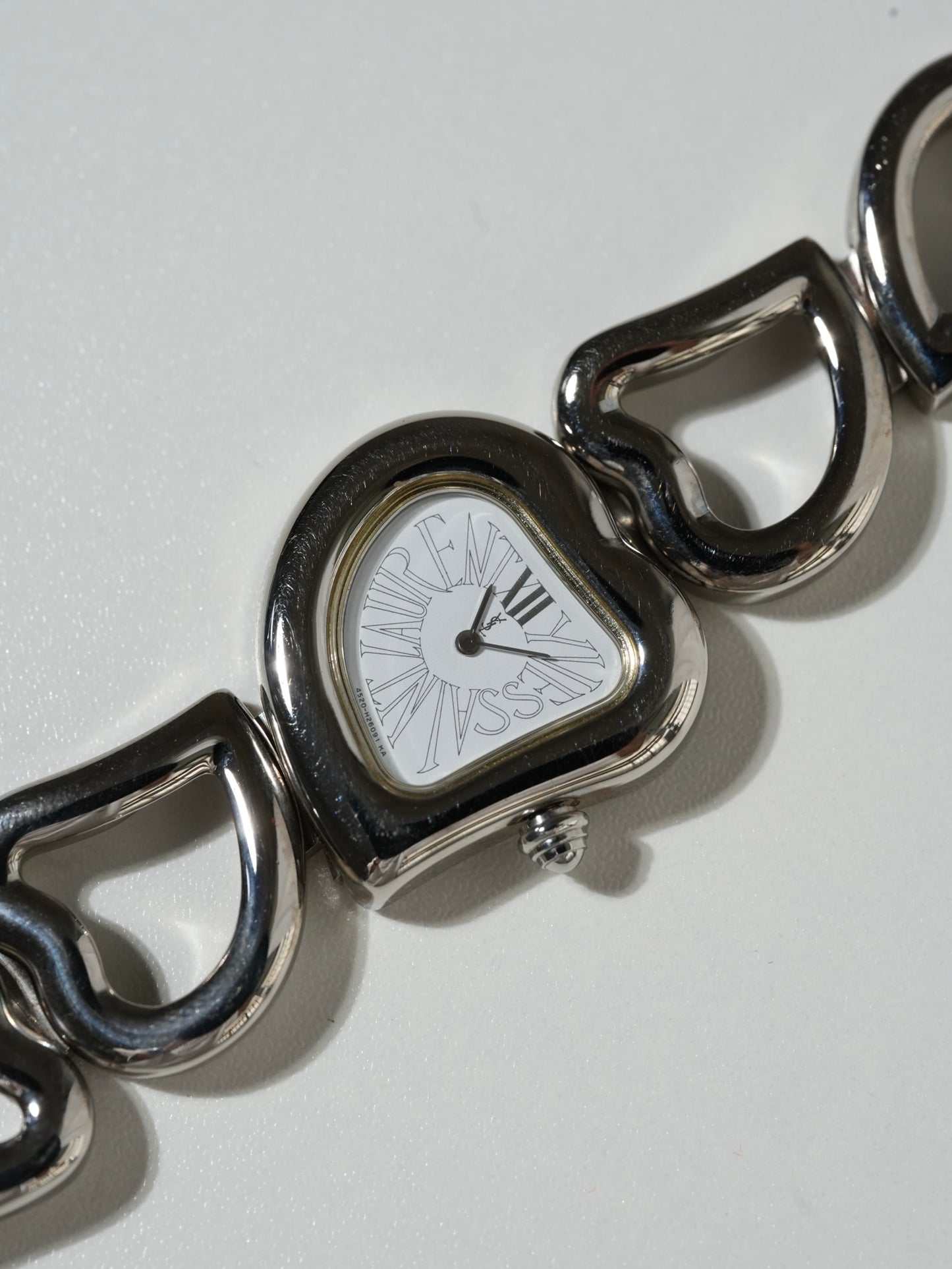 Yves Saint Laurent Heart Bracelet Watch – Silver Tone