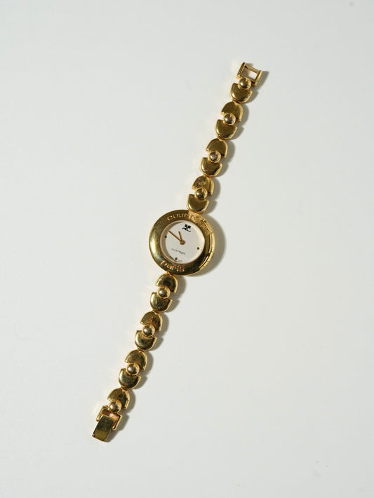 Courrèges Swiss Made Gold Bracelet Watch