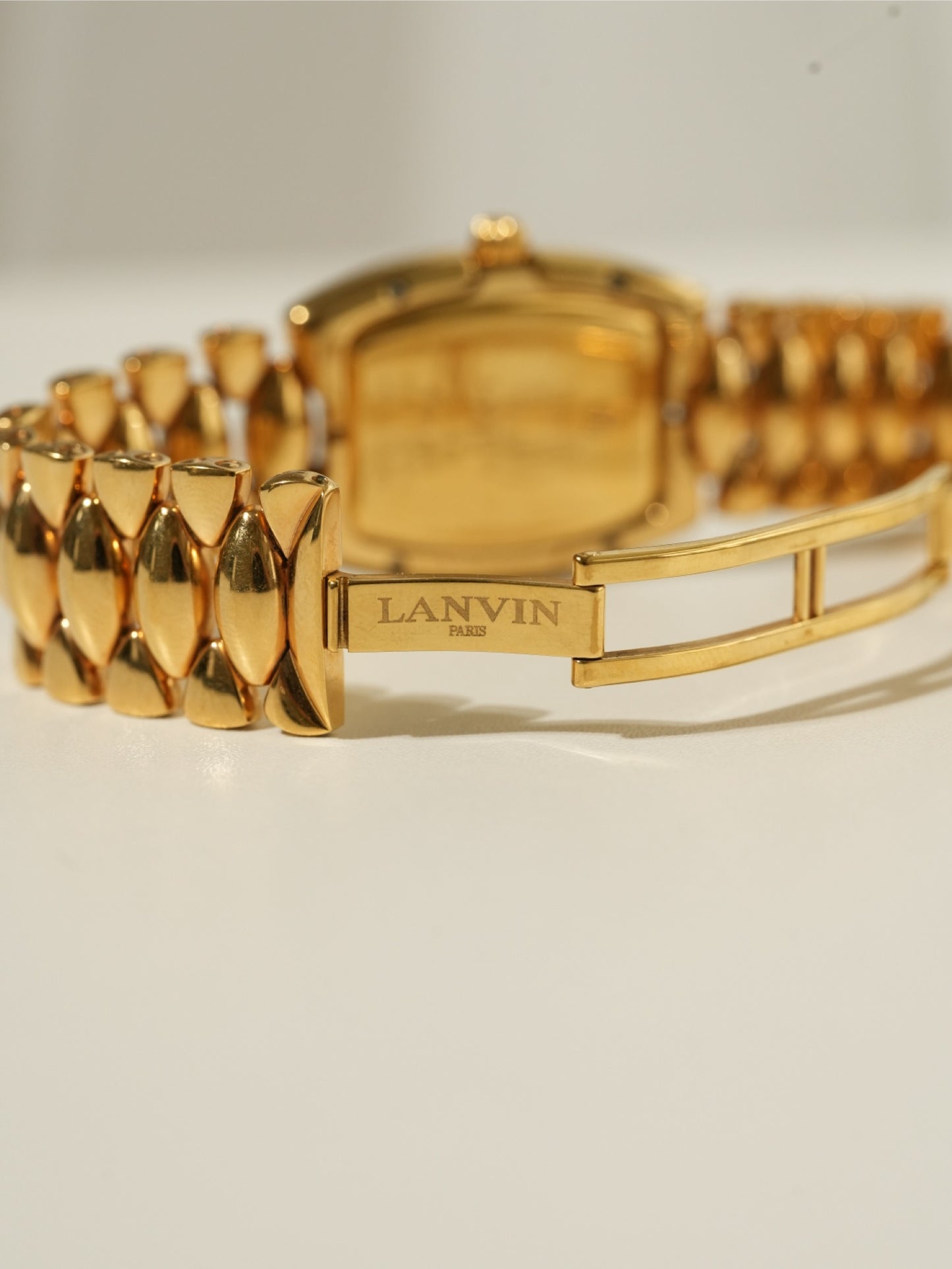 Lanvin Gold Tonneau Bracelet Watch made in France