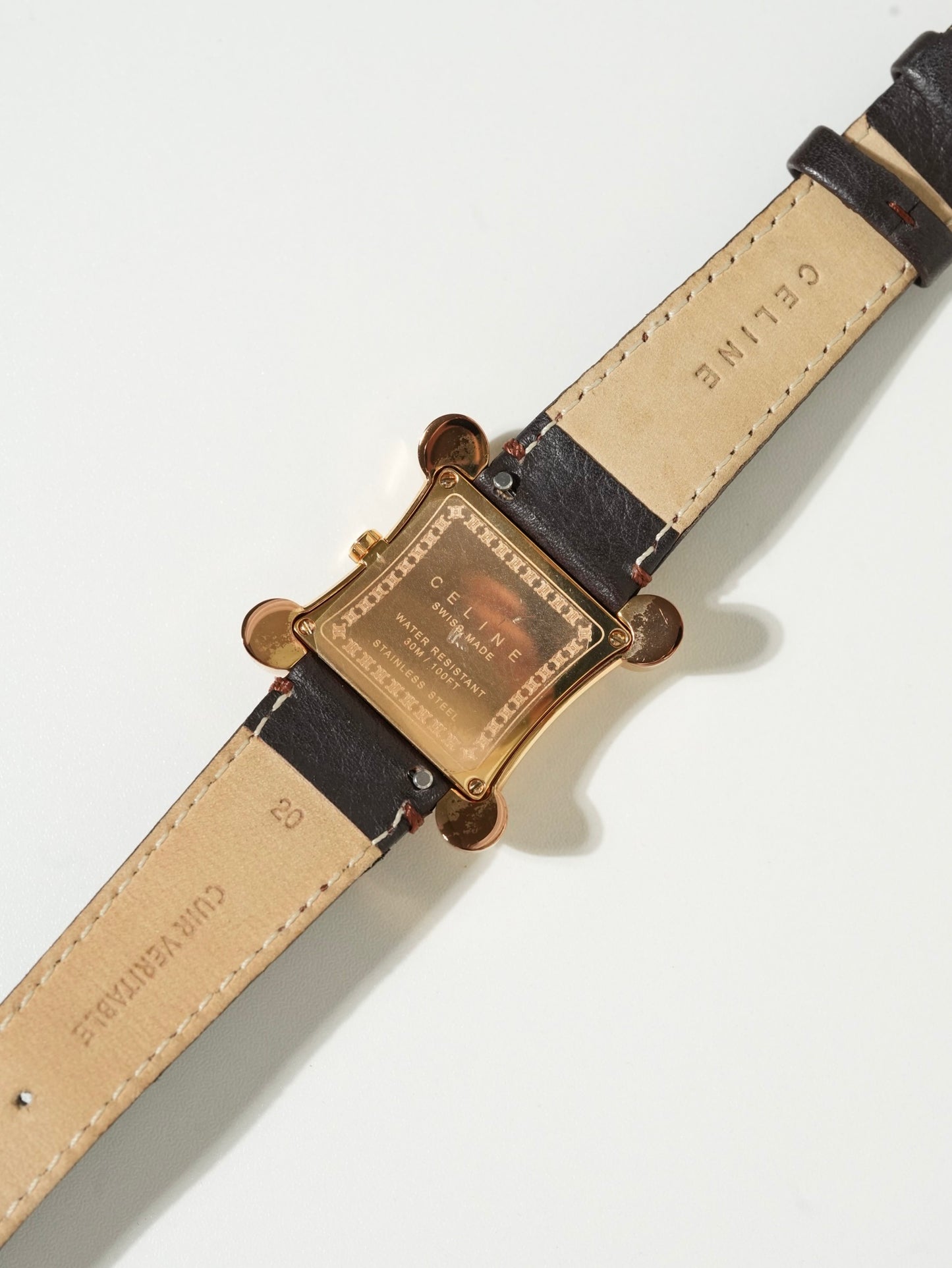 Celine Triomphe Pink Gold Curved Ladies Watch