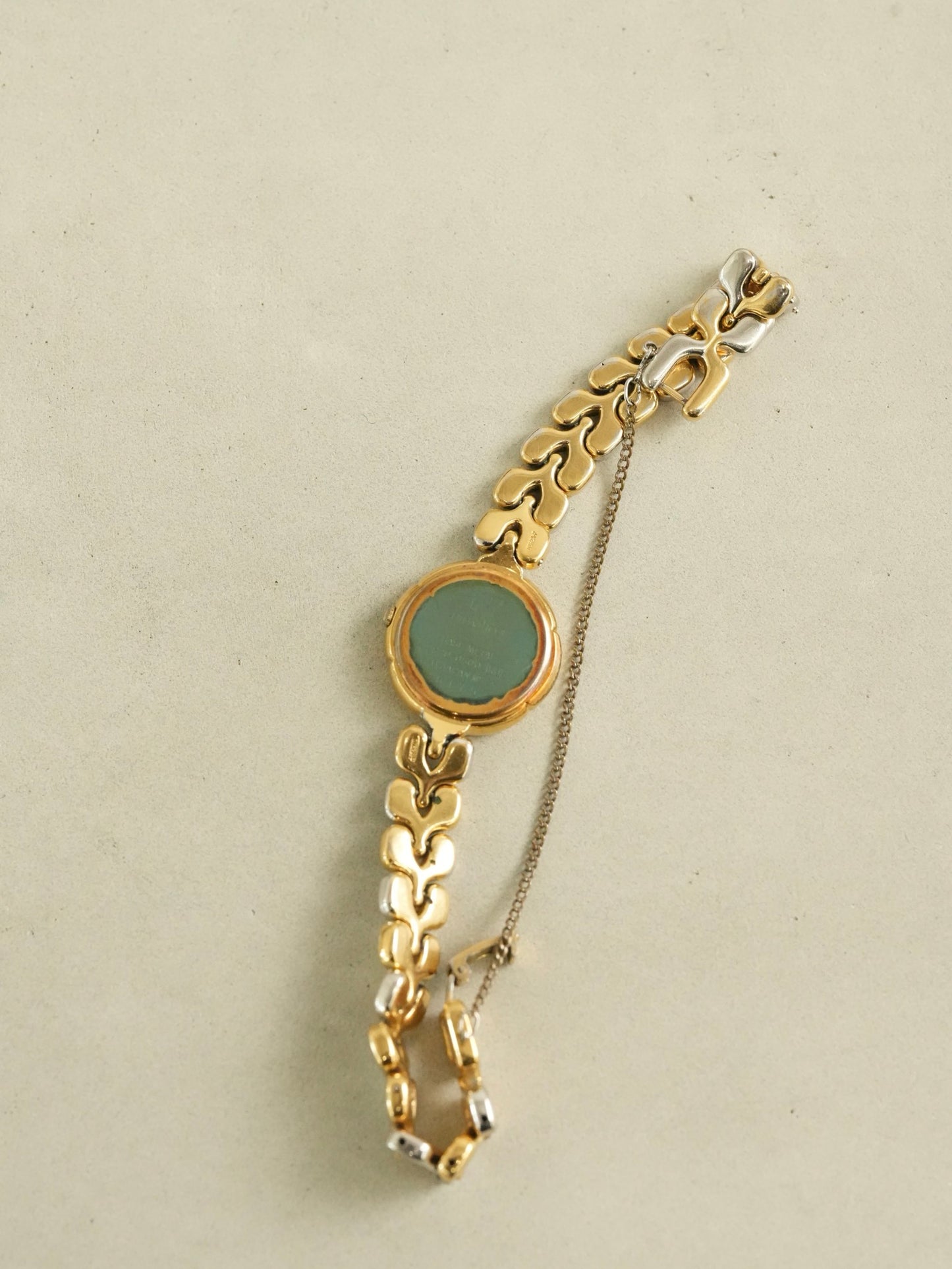 NINA RICCI Vintage Two-Tone Combo Bracelet Watch Round Case Quartz Model