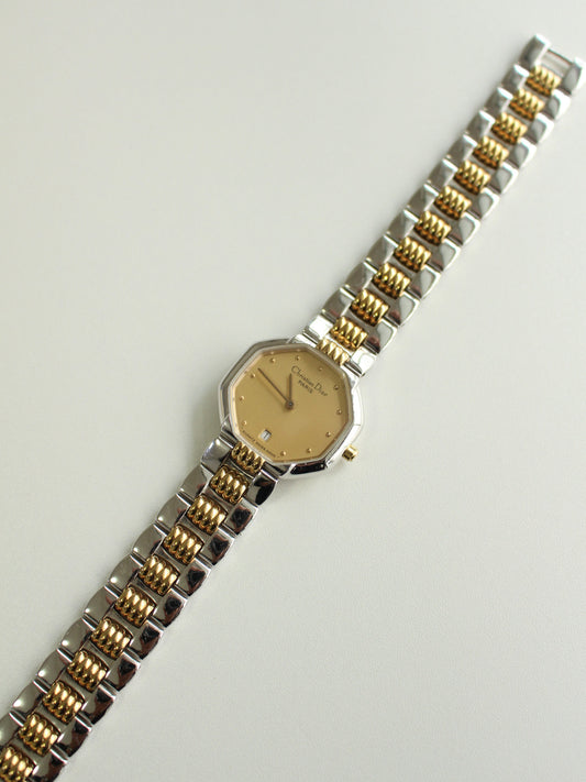 Christian Dior Octagonal Two-Tone Quartz Watch a42