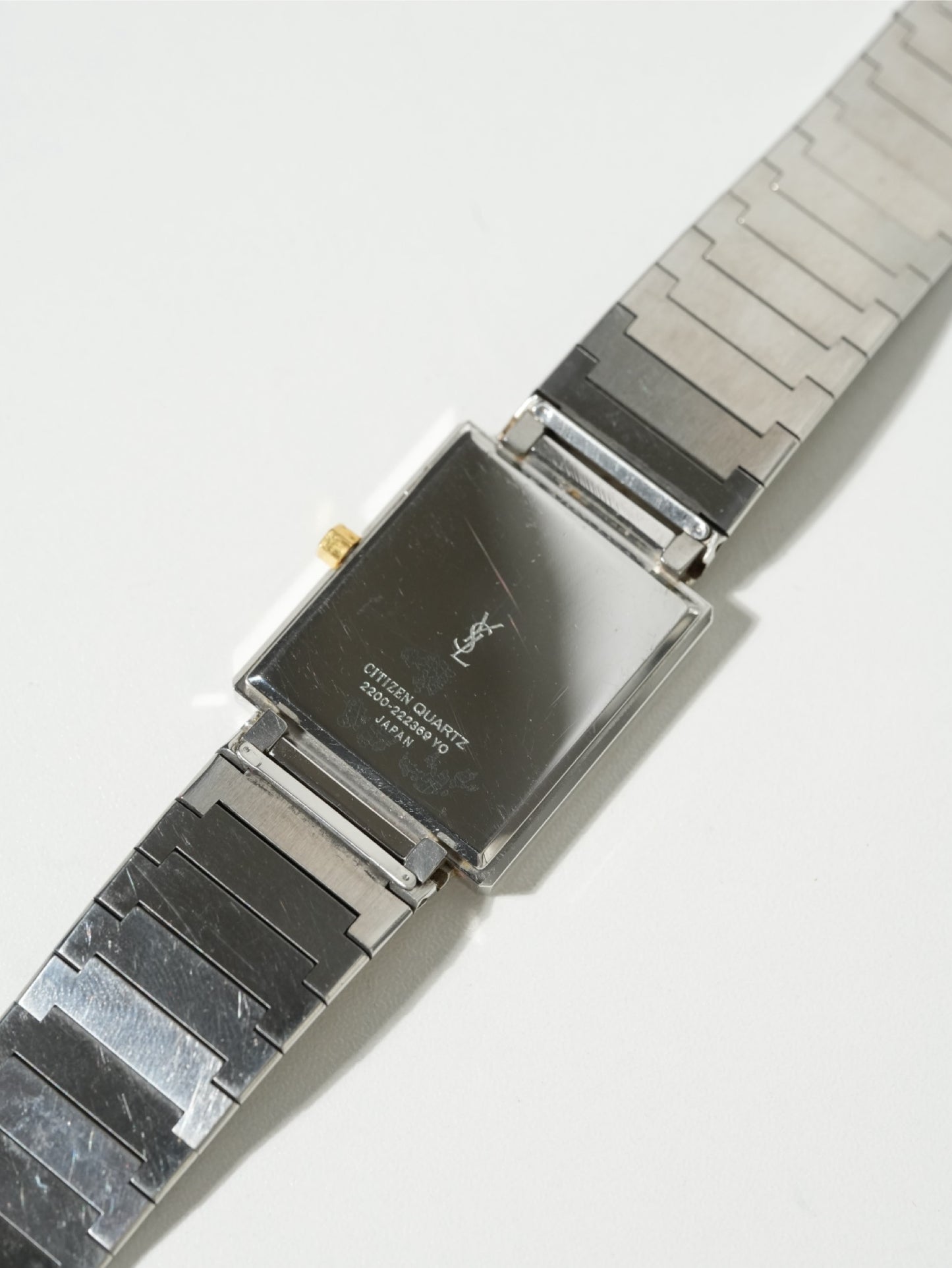 Yves Saint Laurent Stainless × Gold Line Square Watch