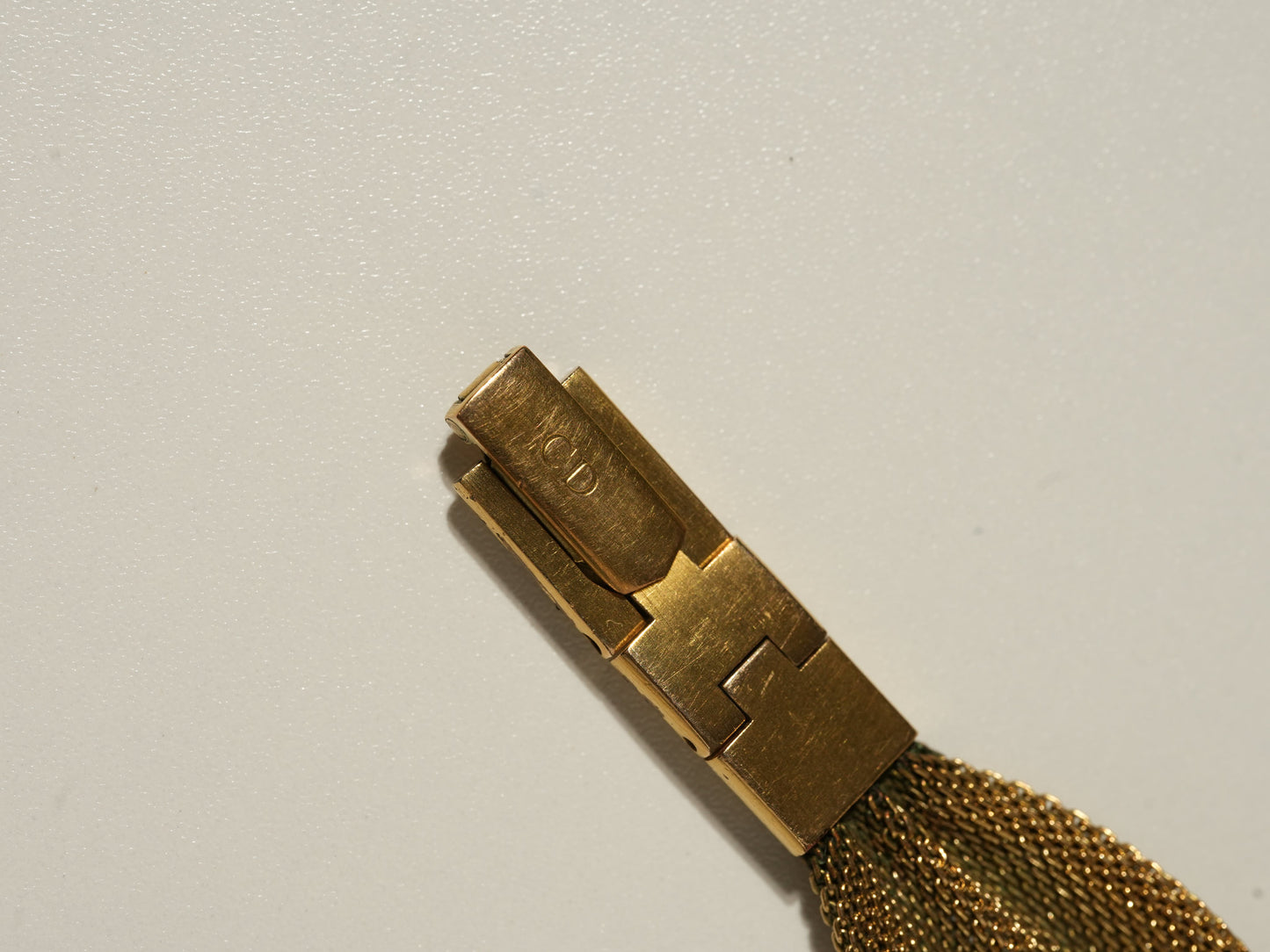 Christian Dior Vintage Gold Mesh Bracelet Watch