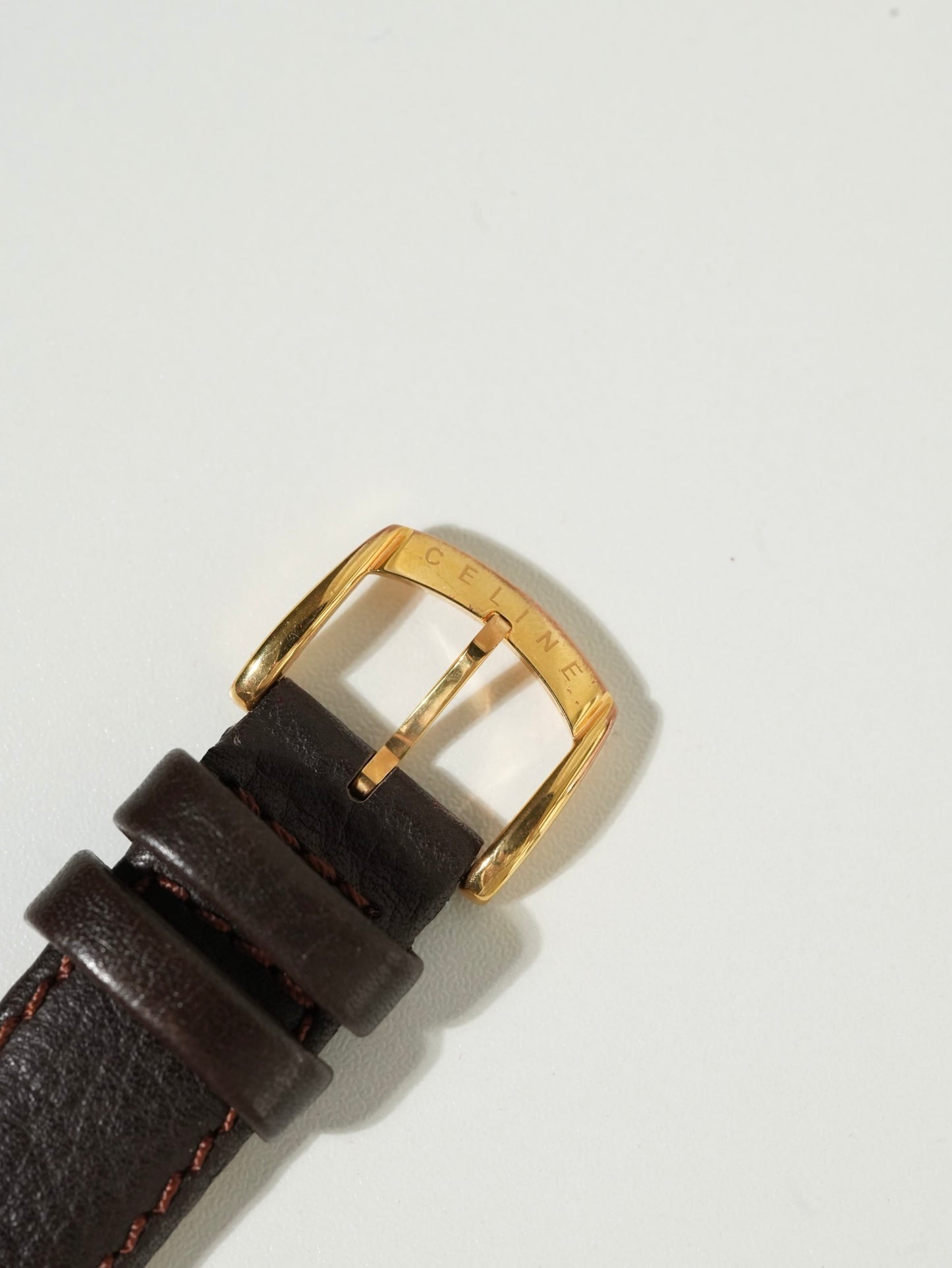 Celine Triomphe Pink Gold Curved Ladies Watch