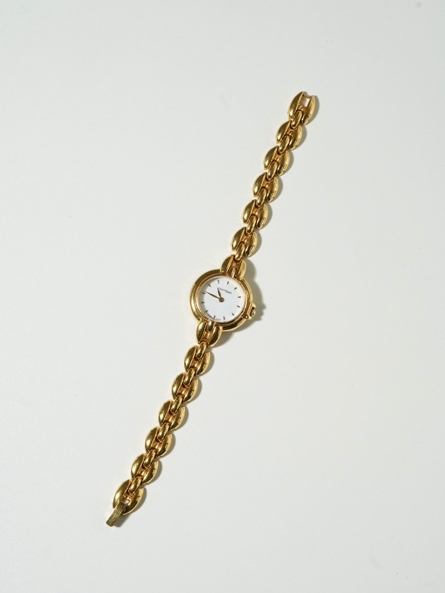 Courrèges Swiss Made Gold Chain Watch with Box