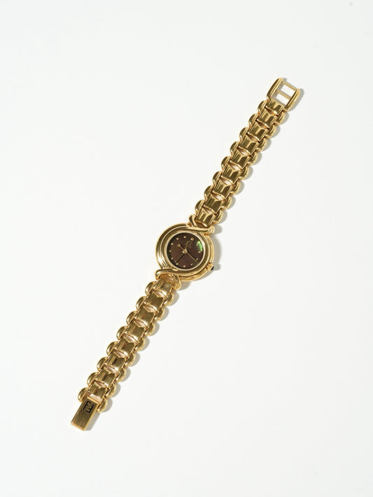 Fendi Green Shell Dial Gold Watch