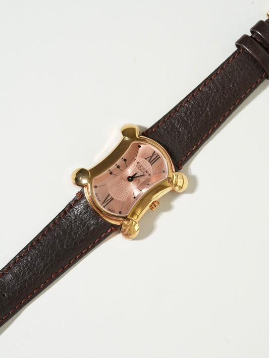 Celine Triomphe Pink Gold Curved Ladies Watch