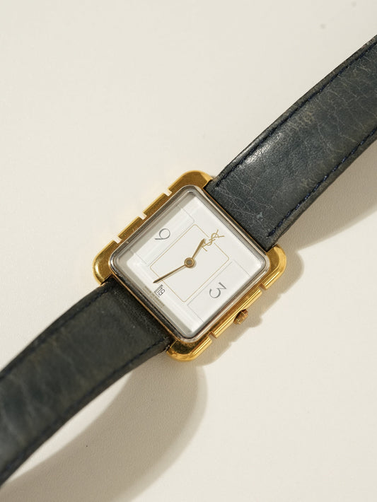 Yves Saint Laurent Vintage Square Watch – Gold Case / Minimal Dial