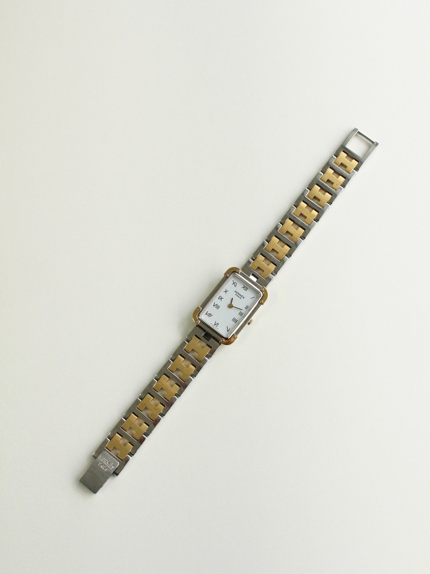 Hermès Vintage Heure H Two-Tone Bracelet Watch a18