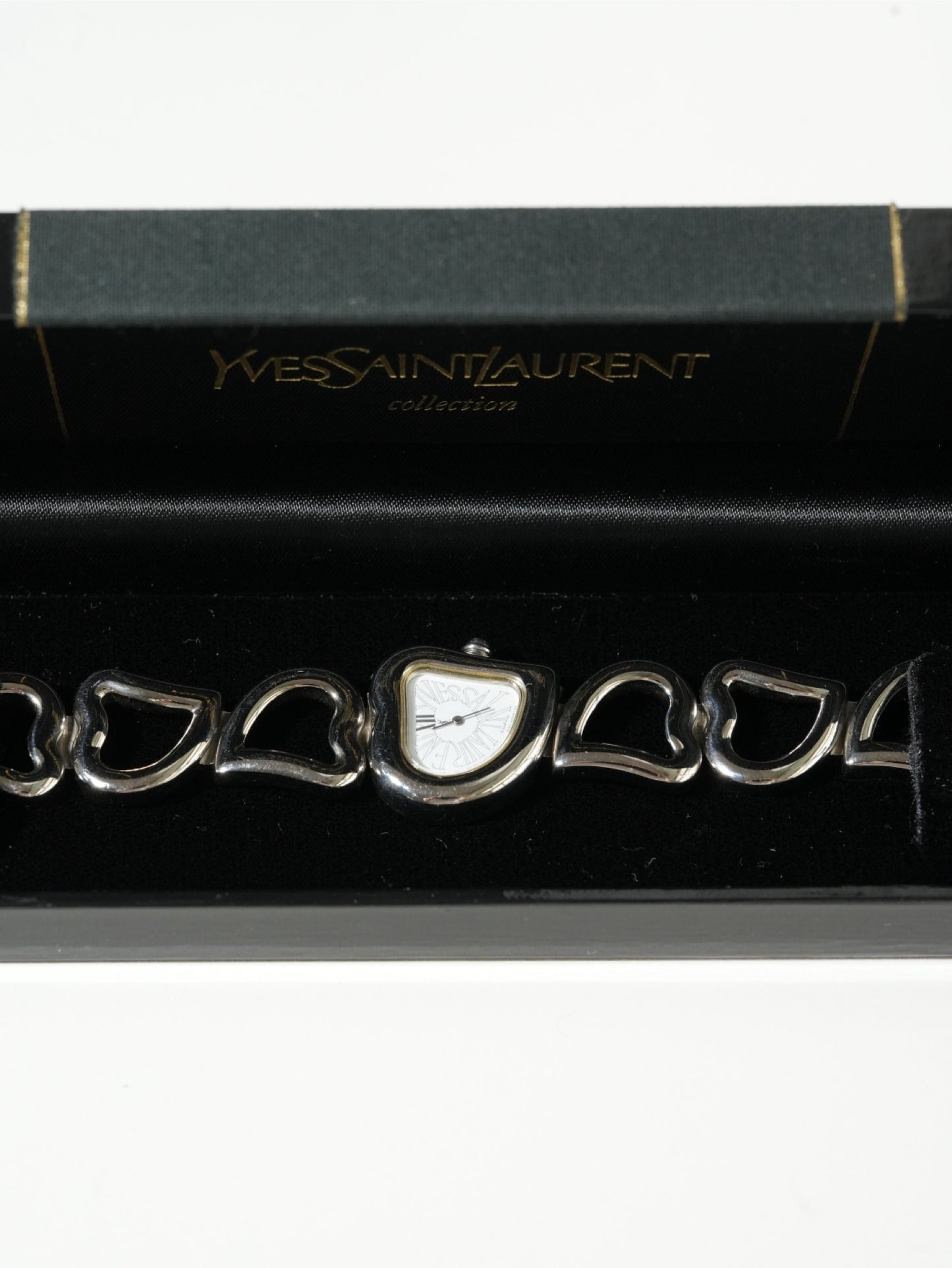 Yves Saint Laurent Heart Bracelet Watch – Silver Tone