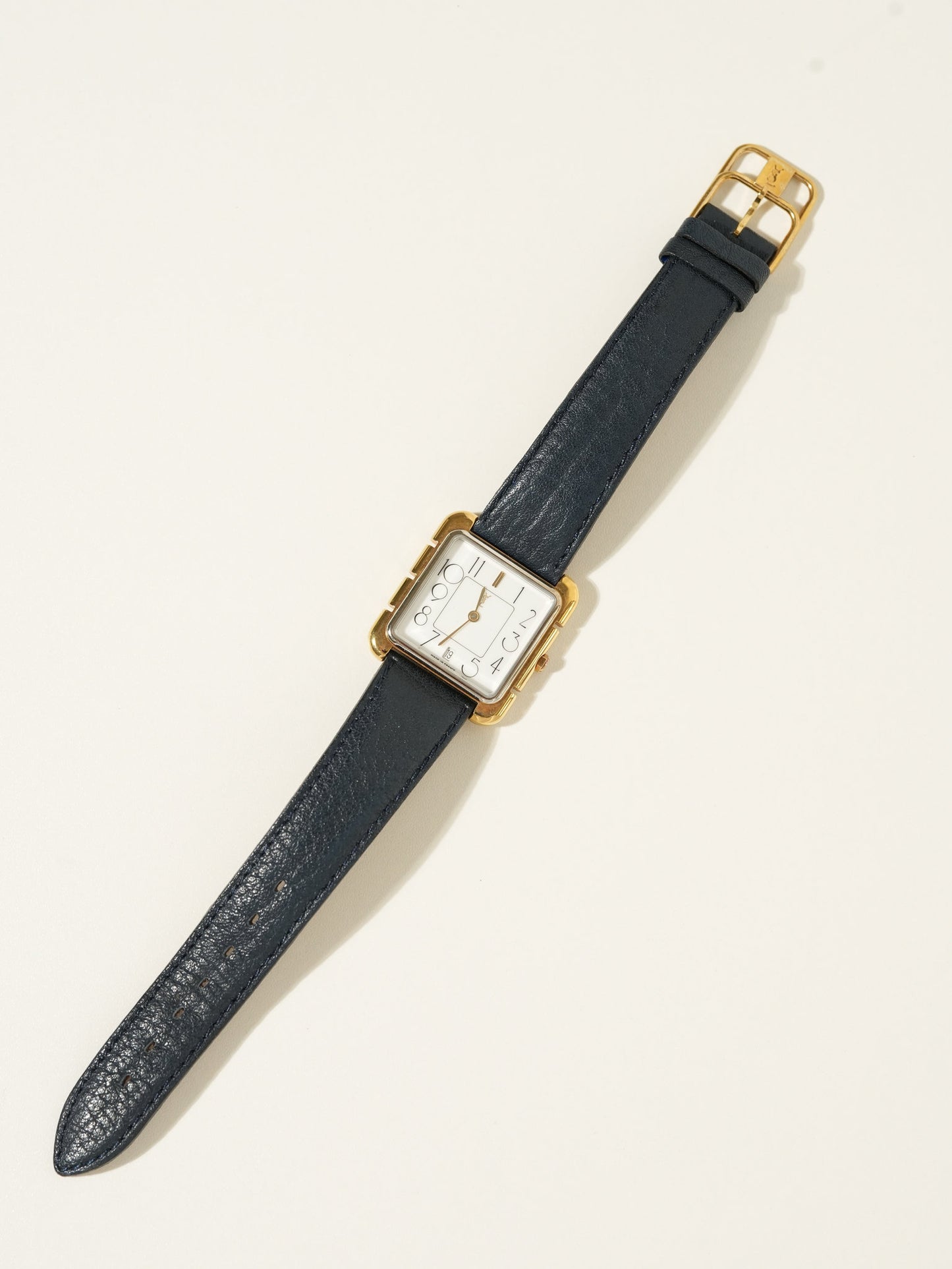 Yves Saint Laurent Vintage Square Watch – Gold Case / Arabic Numerals